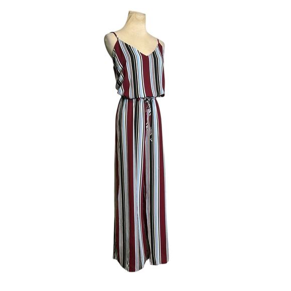 Ambiance blue white wine stripes sleeveless jumpsuit size 1X - Picture 5 of 12